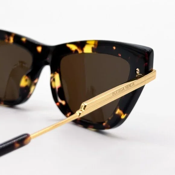 NEW BOTTEGA VENETA BV1241S 002 SUNGLASSES WOMEN HAVANA CAT EYE SUNGLASSES